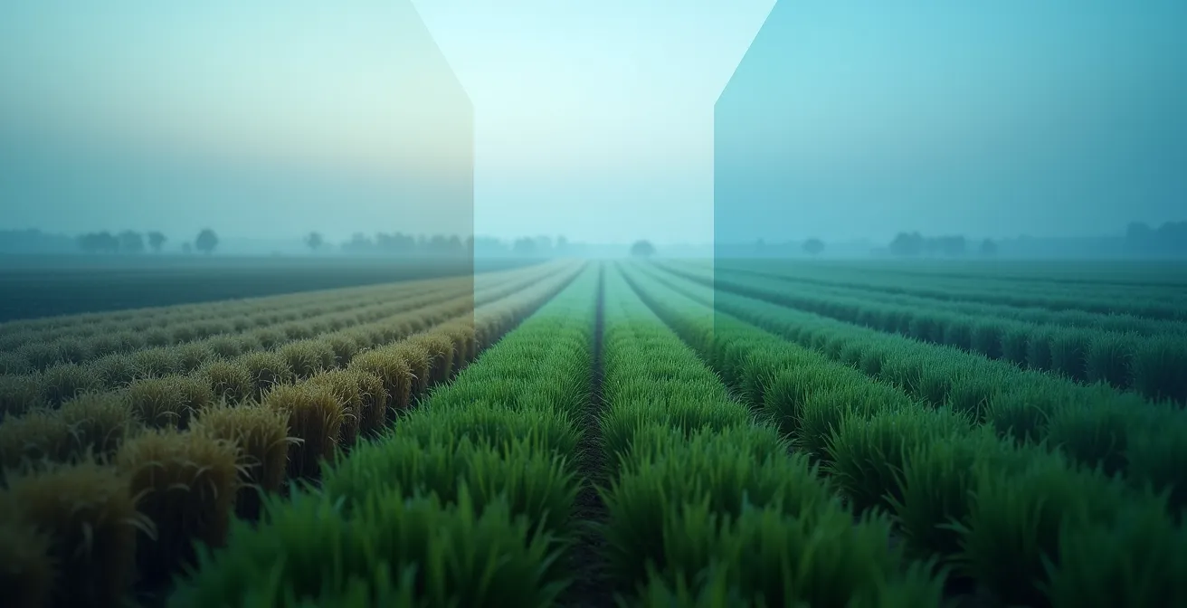 Visualisation en couches superposées de données historiques d'une parcelle agricole sur plusieurs années